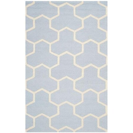 Safavieh Cambridge Hand Tufted Rectangle Rug- Light Blue - Ivory- 8 x 10 ft. CAM146A-8